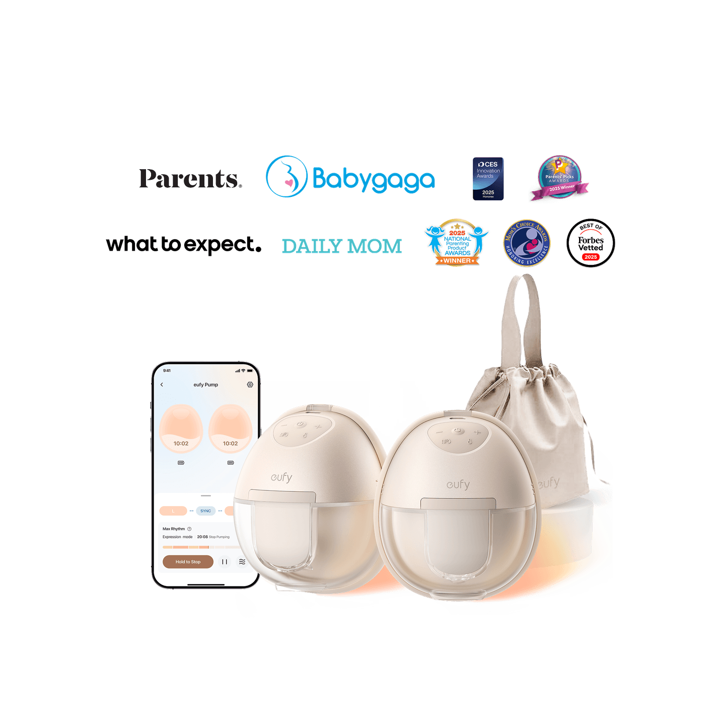 Máy hút sữa Eufy S1 — wearable in-bra với HeatFlow giữ ấm